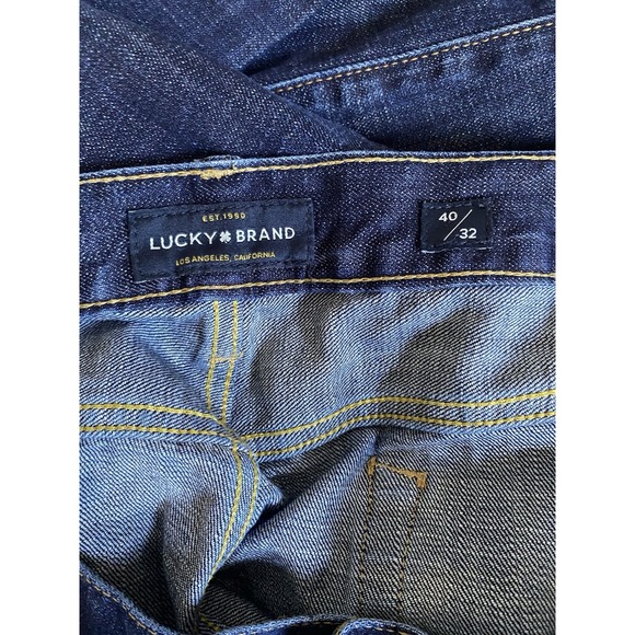 Lucky Brand 329 Classic Straight Jeans Mens 40/32 Dark Wash Denim‎ Stretch EUC - Picture 4 of 7